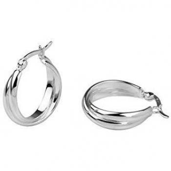 VIDAL & VIDAL Pendientes Chapado Plata Aros Doble