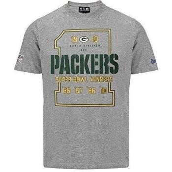 New Era Ne96446Fa16 Nfl No1 Tee Grepac - Camiseta manga corta-Línea Green Bay Packers para hombre, color gris, talla M