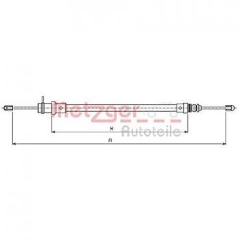 Cable de freno de mano Metzger 491.1 para Citroën, Fiat, Lancia y Peugeot
