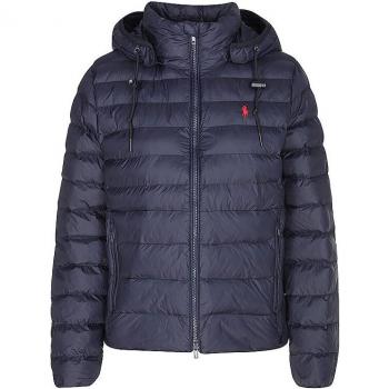 Polo Ralph Lauren Plumífero Corto con Capucha para Mujer Color Azul Marino Talla XS