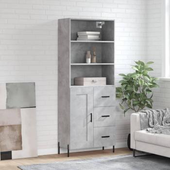 Armario de hormigón gris 69,5x34x180 cm madera multicapa