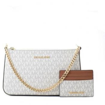 Bolso Michael Kors Jet Set Travel Vanilla 35H1GGZD6B-VAN (26x24x8cm) con tarjetero