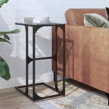 Mesa auxiliar vidaXL con vidrio transparente y estructura de acero, dimensiones 40x30x61,5 cm, color transparente y negro, ideal como mesa de sofá o consola de entrada para salón