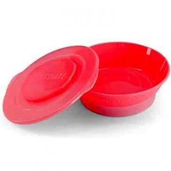 Twistshake Cuenco con Tapa Alimentación para Bebés de PP y Silicona, Bol sellado, Tazón para Bebé Plato, Vajilla, Sin BPA, 6+ Meses, Rosa pastel