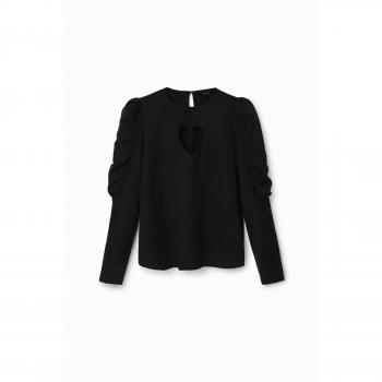 Desigual Women's Black Long Sleeve Round Neck Knitwear Sweater, Size XS