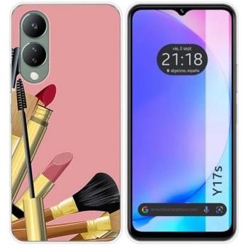 Funda de Silicona para Vivo Y17s con Diseño de Brochas y Dibujos