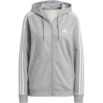 Adidas - Chaqueta Mujer Essentials Gris con Capucha y Cremallera