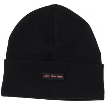 Calvin Klein Women's Black Inst Patch Beanie K60K612322