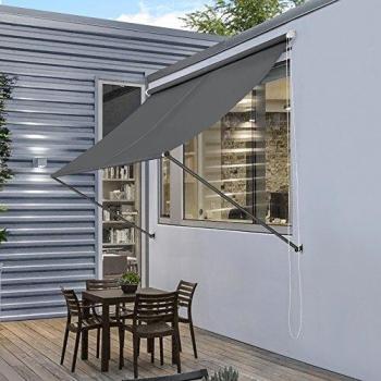 Toldo Extensible Pro.tec para Terraza y Balcón de Acero 400 x 120 cm - Color Gris