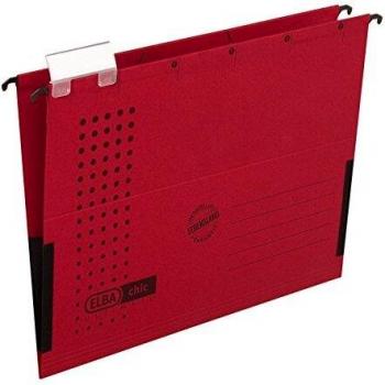 Carpeta Colgante A4 ELBA Chic Ultimate Roja con Laterales de Tela