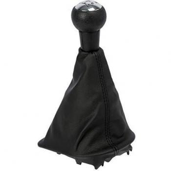 ORIGEN POM40112 ESPECIFICO 207/307 CC 308 17mm y 5 velocidades, Fuelle simil Piel Negro, pomo Cromo, peugeot 207/307/308/cc