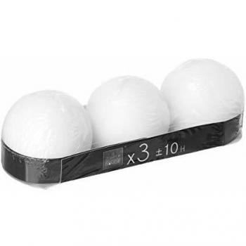 Lote de 3 Velas Bola Blancas de 6 cm - 88 g cada una