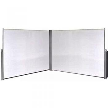vidaXL Toldo biombo lateral retráctil 180x600 cm blanco crema