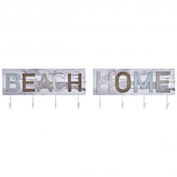 Perchero de Pared DKD Home Decor Madera Metal Playa 45 x 5 x 23 cm (2 Unidades) - Bixoto.com