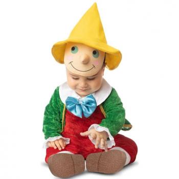 Disfraz de Pinocho con gorro, careta, chaqueta y peto para bebé y niño