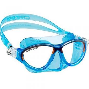 Cressi Moon Kid Máscara Infantil de Uso Acuático, Niños, Azul/Naranja, Uni