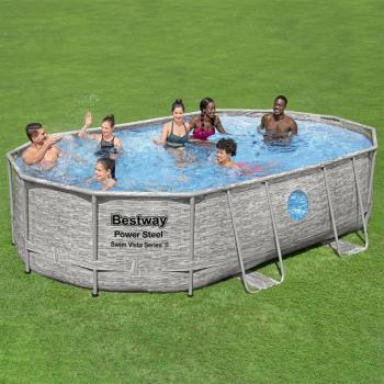Set de Piscina Power Steel 488x305x107 cm con Filtro de Arena