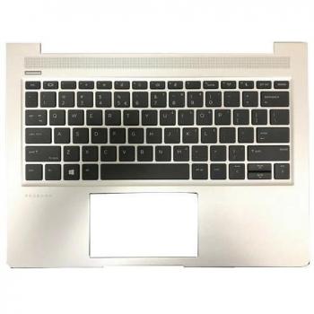 Carcasa Inferior con Teclado para Laptop HP L44548-071, Repuesto Notebook, Color Negro y Plata