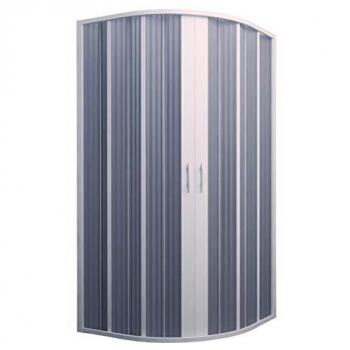 Mampara de Ducha Semicircular Plegable de PVC Blanca 90x70 cm H185 con Apertura Central Modelo Flex