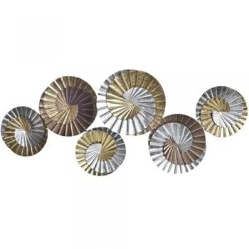 Decoración de Pared DKD Home Decor Metal Multicolor Oriental Espirales (104 x 4,5 x 43 cm)