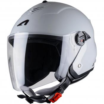 Astone Helmets - MINIJET S monocolor - Casque jet - Casque jet usage urbain - Casque compact - Coque en polycarbonate - Light Grey Gloss M