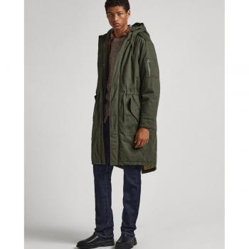 Pepe Jeans Adjustable Waist Green Men's Parka - Bowie Model