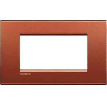 Placa embellecedora 4 módulos Livinglight BTicino color ladrillo LNA4804RK