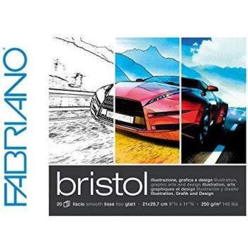 Bloc de Papel Bristol Liso 250g A4 - 20 Hojas Fabriano
