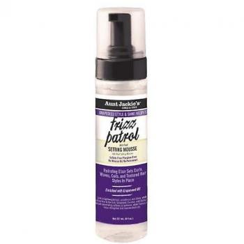 Aunt Jackie's Grapeseed Frizz Patrol Mousse 244ml - Mousse para peinar, controla el frizz, define rizos, formulado con aceite de semilla de uva, ideal para cabellos rizados y text