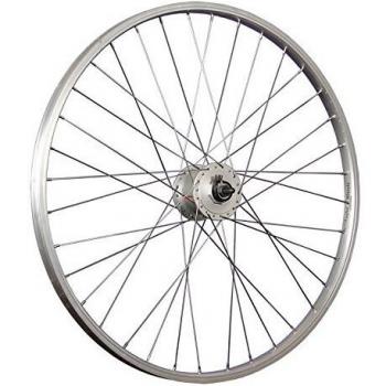 Rueda Delantera de Bici 26 con Dinamo Buje DH-3C3000 de Acero Inoxidable Plateado