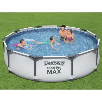 Bestway Steel Pro MAX Frame Pool Set, 305 x 76 cm, Round Above Ground Pool Kit with Filter Pump - Blue