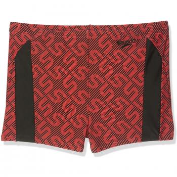 Speedo - Monogram Allover Aqua, color rojo,negro, talla 28