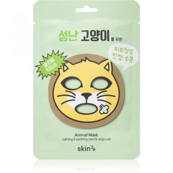 Mascara Animal Gato Pieles Sensibles 23 gr - Mascarilla Hoja Con Efecto Hidratante Y Calmante 23 g