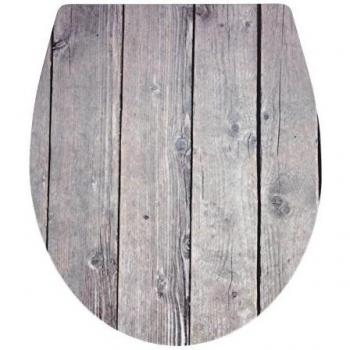 Wenko 22413100 Asiento de Inodoro Gamuza de Madera, duroplast,, 38.5 x 45 x 10 cm