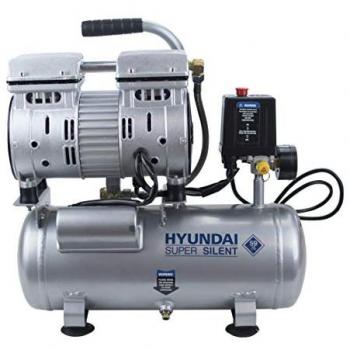 Compresor silencioso 6L Hyundai HY-HYAC6-07S, sin aceite, potencia de 550W, capacidad de 6L, caudal de aire