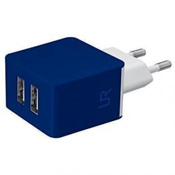 Trust Urban - Cargador de pared doble USB universal de 10W para smartphones, azul