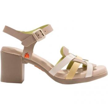 Art 1842 Cannes Sandalias de Mujer de Piel Beige con Tacón de 7.5 cm y Cierre de Hebilla