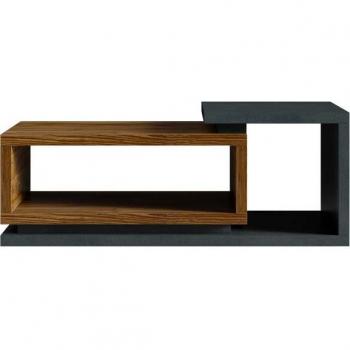 Mesa de centro Austin G105, Muebles ES, Aglomerado laminado, Madera gris, 120 x 60 x 48cm, Mesa de centro estratificado gris beige