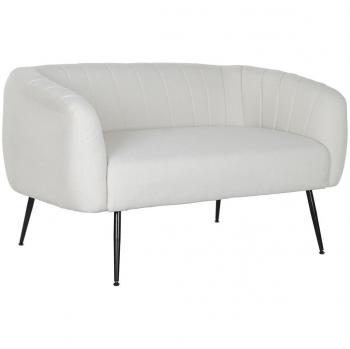 Sofá DKD Home Decor Negro Greige Espuma Madera Metal Terciopelo Scandi 129 x 75 x 73 cm