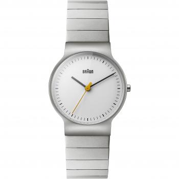 Reloj Analógico de Cuarzo para Mujer Braun Classic Slim con Brazalete de Acero Inoxidable y Esfera Blanca, Modelo BN0211SLBTL