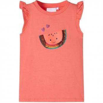 Camiseta infantil de manga volante coral 92