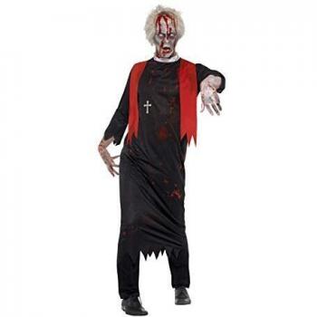 Smiffy'S 45526Lxl Disfraz De Sumo Sacerdote Zombi Con Túnica Collar Con Cruz, Negro, L A Xl - Tamaño 42-48