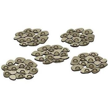 Set de 5 alfombras de baño Antideslizantes con ventosas contemporáneas Grises de PVC - LOLAhome