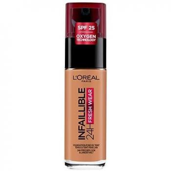 L'Oreal Paris Infaillible 32H Fresh Wear Liquid Foundation - 320 Toffee, Full-coverage, Longwear, Weightless Smooth Finish, Waterproof and Transfer-proof, with Vitamin C + SPF 25
