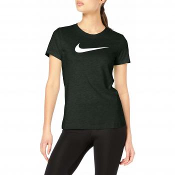 Nike W NK Dry tee DFC Crew T-Shirt, Mujer, Outdoor Green/htr/Black, M
