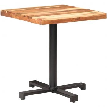 Mesa de bistró cuadrada de madera de acacia maciza 70x70x75 cm marrón