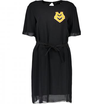 Chic Black Short Dress with Logo Detail - Love Moschino, Short Dresses, female, Black, Size: S