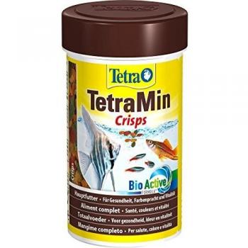 TetraMin Crisps Alimento principal para todos los peces ornamentales tropicales, con alto valor nutricional y carga mínima del agua, diferentes tamaños