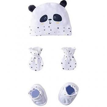 Amomí Set Regalo Recién Nacido/Conjunto bebé Primera Puesta/Gorro, Manoplas y Patucos con Caja de Regalo para recién Nacido Talla Unica