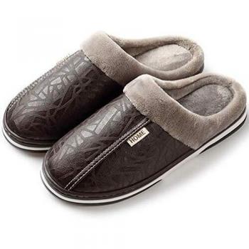 Hsyooes Zapatillas Mujer Invierno Hombre Resistente al Agua Interior Casa Caliente Slippers Suave Algodón Zapatilla Pareja Zapatos